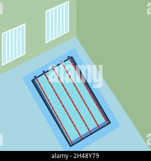 Olympisches Schwimmen, Illustration, Vektor auf weißem Hintergrund. Stock Vektor