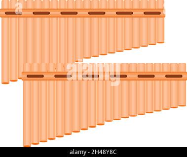 Panflöte, Illustration, Vektor auf weißem Hintergrund. Stock Vektor