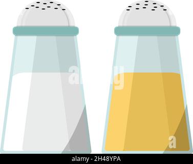 Pfeffer- und Salzstreuer, Illustration, Vektor auf weißem Hintergrund. Stock Vektor