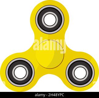 Gelber Spinner, Illustration, Vektor auf weißem Hintergrund. Stock Vektor