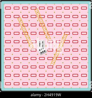 Schlange und Leiter, Illustration, Vektor auf weißem Hintergrund. Stock Vektor