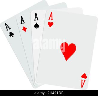 Spielkarten, Illustration, Vektor auf weißem Hintergrund. Stock Vektor