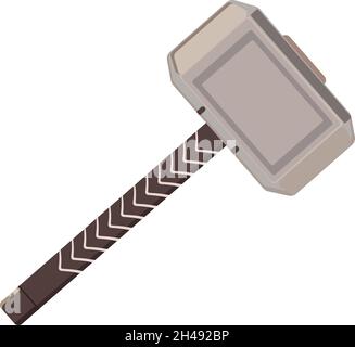 Thor Hammer, Illustration, Vektor auf weißem Hintergrund. Stock Vektor