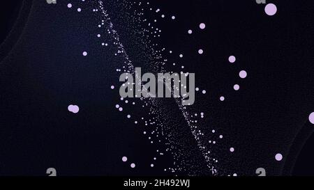 Abstrakt schöne geometrische Hintergrund mit beweglichen Punkten. Abstrakter Plexus-Fantasy-Technologie. Abstrakte Animation mit Punkten. Stockfoto