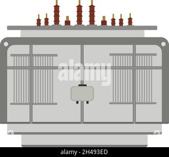 Elektrischer Transformator, Abbildung, Vektor auf weißem Hintergrund. Stock Vektor