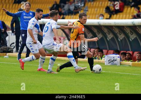 Benevento, Italien. November 2021. Daam Foulon (Benevento Calcio) während Benevento Calcio gegen Brescia Calcio, Italienische Fußballmeisterschaft Liga BKT in Benevento, Italien, November 01 2021 Quelle: Independent Photo Agency/Alamy Live News Stockfoto