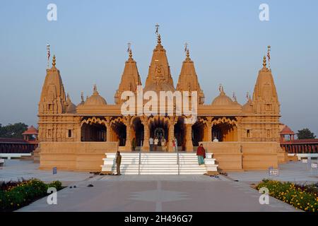 01 03 2009 Swaminarayan Temple BAPS Shri Swaminarayan Mandir Aksharvadi Aksharvadi Marg Bhavnagar Gujarat Indien Stockfoto