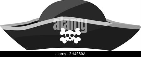 Piratenhut, Illustration, Vektor auf weißem Hintergrund. Stock Vektor