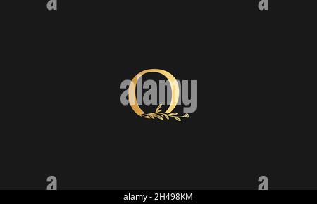 BUCHSTABE Q-LOGO MIT BLUMENSYMBOL ZUR ILLUSTRATION Stock Vektor