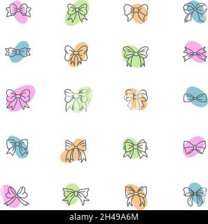 Einzigartige und bunte Bögen, Illustration, Vektor, auf weißem Hintergrund. Stock Vektor