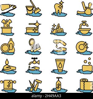 Grundlagen der Körperpflege, Illustration, Vektor, auf weißem Hintergrund. Stock Vektor