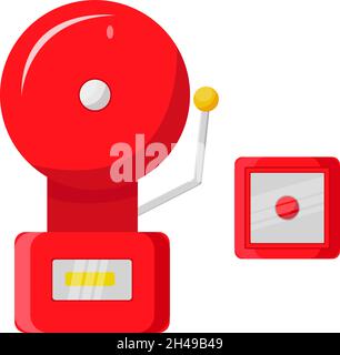 Feueralarm, Illustration, Vektor auf weißem Hintergrund. Stock Vektor