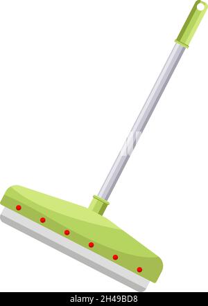 Grüner Bodenwischer, Illustration, Vektor auf weißem Hintergrund. Stock Vektor