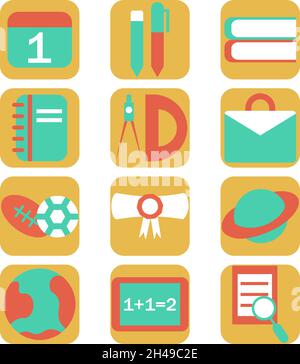 Hochschulbildung, Illustration, Vektor, auf weißem Hintergrund. Stock Vektor