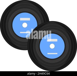 Alte Musik-Discs, Illustration, Vektor auf weißem Hintergrund. Stock Vektor