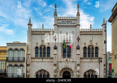 Architektur und Dekoration des Königlichen Portugiesischen Kabinetts von Reading (Real Gabinete Portuguez de Leitura) Stockfoto