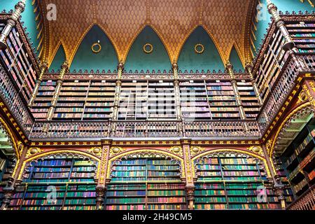 Innenarchitektur und Dekoration des Königlich Portugiesischen Kabinetts von Reading (Real Gabinete Portuguez de Leitura) Stockfoto