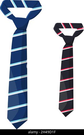 Blaue und schwarze Anzugkrawatte, Illustration, Vektor auf weißem Hintergrund. Stock Vektor