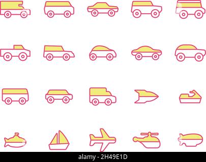 Transportwege, Illustration, Vektor, auf weißem Hintergrund. Stock Vektor