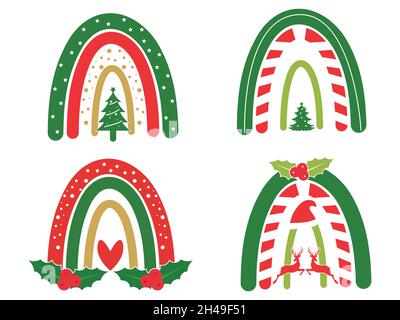 Weihnachten Regenbogen Design Saison Urlaub neue Jahre für Wand Hintergrund Vektor Illustrator Stock Vektor