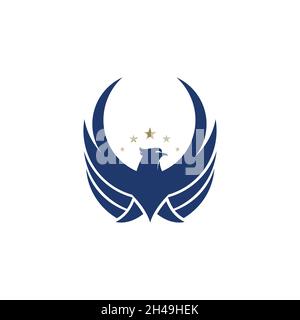 Armee Falke Flügel Abzeichen Symbol Vektor Illustration Design Vorlage Stockfoto