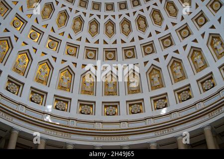 Die Decke der Befreiungshalle Kelheim neoklassizistisches Denkmal auf dem Michelsberg in Kelheim in Bayern an der Donau Stockfoto
