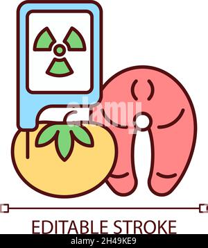 RGB-Farbsymbol für Strahlung bei Lebensmitteltests Stock Vektor