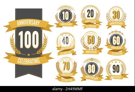 Tags für Jahreszahlen Stock Vektor