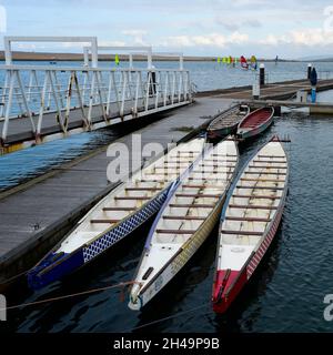 Blick von Weymouth und Portland National Sailing Academy, Portland Harbour, Weymouth, Dorset, England, VEREINIGTES KÖNIGREICH Stockfoto