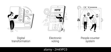 Digitalisierung abstrakte Konzept Vektor Illustrationen. Stock Vektor