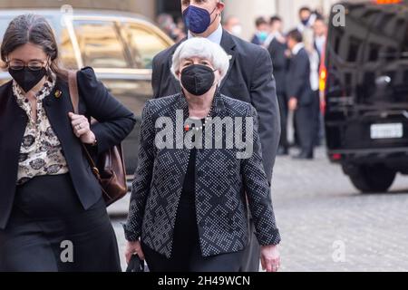 Rom, Italien. Okt. 2021. Janet Yellen, 78th United States Secretary of the Treasury since January 26, 2021 (Foto: Matteo Nardone/Pacific Press/Sipa USA) Quelle: SIPA USA/Alamy Live News Stockfoto