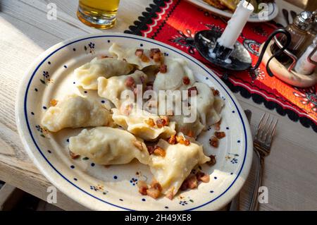 Pierogi - Polnische Knödel Stockfoto