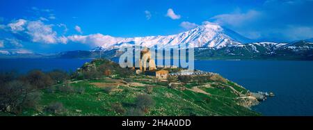 Türkei. Provinz Ostanatolien. Lake Van. Akdamar-Insel. Armenische Kirche. Kurdistan. Stockfoto