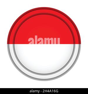 Glaskugel mit Flagge Indonesiens. Runde Kugel, Vorlagensymbol. Indonesisches nationales Symbol. Glänzende realistische Kugel, 3D abstrakter Vektor Stock Vektor
