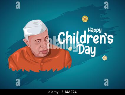 Happy Children's Day wird in Indien am November-14 Jawaharlal Nehru Geburtstag gefeiert.erste Premierminister von Indien. vektor-Illustration Stock Vektor