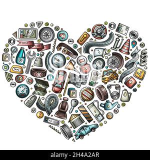 Vektor-Satz von Automobil-Cartoon-Objekte Stock Vektor