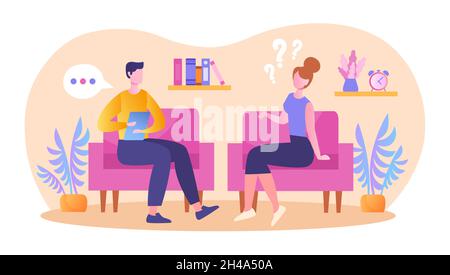 Ein Mensch kam zur Beratung Stock Vektor