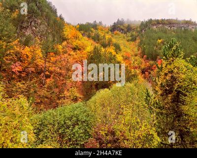 Trigrad, Rhodopen, Bulgarien, Plovdiv, Herbst Stockfoto