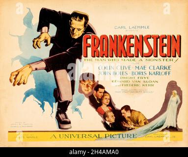 Frankenstein (Universal, 1931). Titel Lobby Card Stockfoto