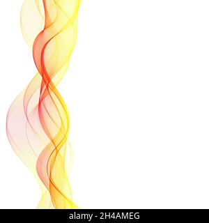 Abstrakte Kurven. Rote und orangefarbene Farblinien. vektorwelle Stockfoto