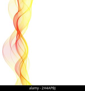 Abstrakte Kurven. Rote und orangefarbene Farblinien. vektorwelle Stockfoto