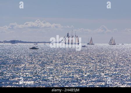 Die Tall Ships Verlassen Melbourne Australien Stockfoto