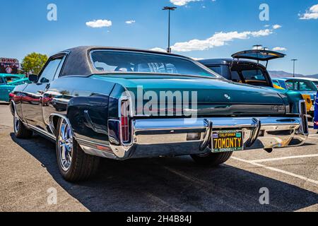 Reno, NV - 4. August 2021: 1970 Chevrolet Monte Carlo Coupe auf einer lokalen Automobilmesse. Stockfoto