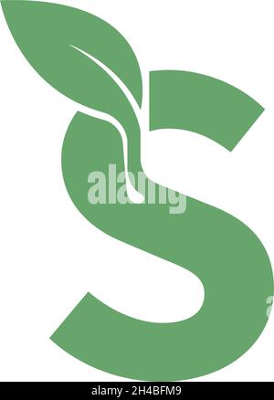 Vorlage für Design-Konzept des Buchstaben S Symbol Blatt Stock Vektor