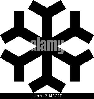 Einfacher schwarzer Winter-Schneesee. Vektorsymbol Weihnachten Stock Vektor