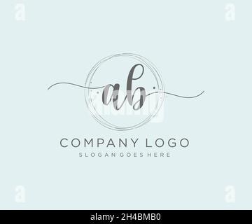 Ab feminines Logo. Verwendbar für Natur, Salon, Spa, Kosmetik und Beauty Logos. Flaches Vektor-Logo-Design-Template-Element. Stock Vektor
