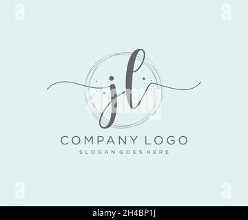 JL feminines Logo. Verwendbar für Natur, Salon, Spa, Kosmetik und Beauty Logos. Flaches Vektor-Logo-Design-Template-Element. Stock Vektor