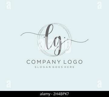 Feminines Logo von LG. Verwendbar für Natur, Salon, Spa, Kosmetik und Beauty Logos. Flaches Vektor-Logo-Design-Template-Element. Stock Vektor