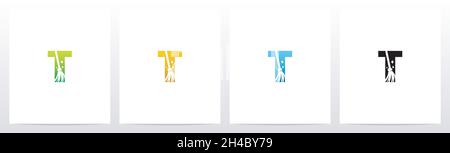 Besen auf Letter Logo Design T Stock Vektor
