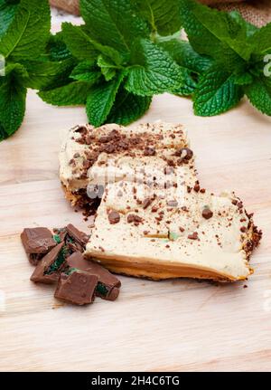 Traditionelles südafrikanisches, knusprig-herb-Dessert mit Pfefferminze Stockfoto